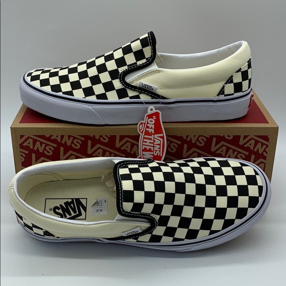 VANS CLASSIC SLIP ON black & white checkerboard WM - Picture 14 of 16
